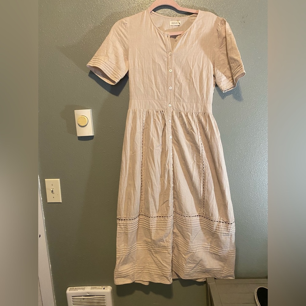 Cream roolee midi dress